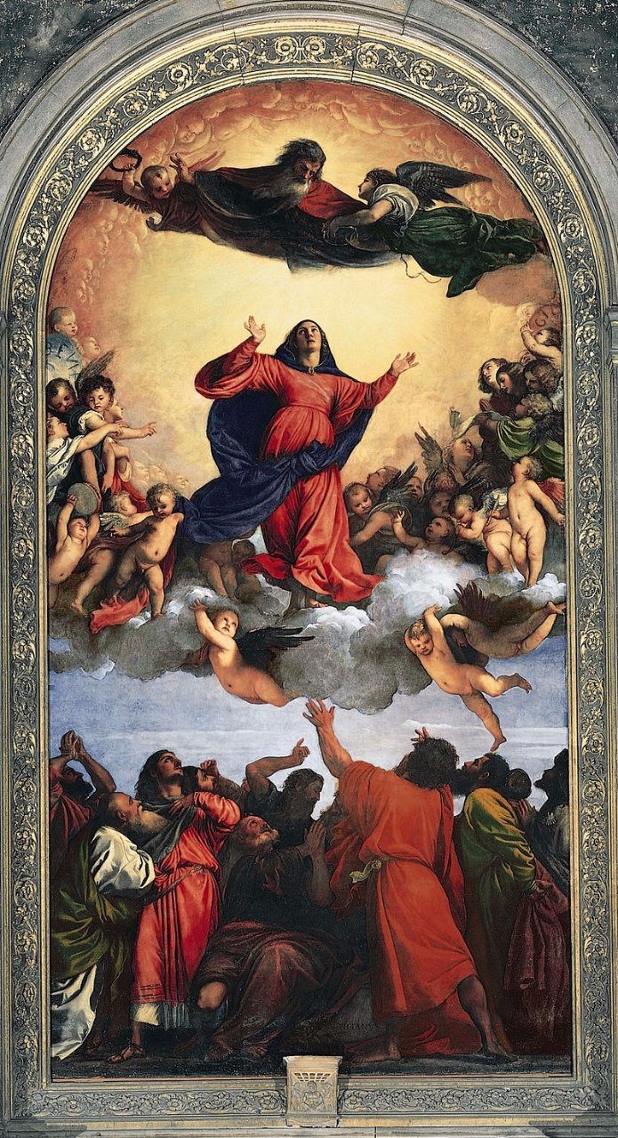 La Beata Vergine Maria assunta in cielo nel dipinto di Tiziano